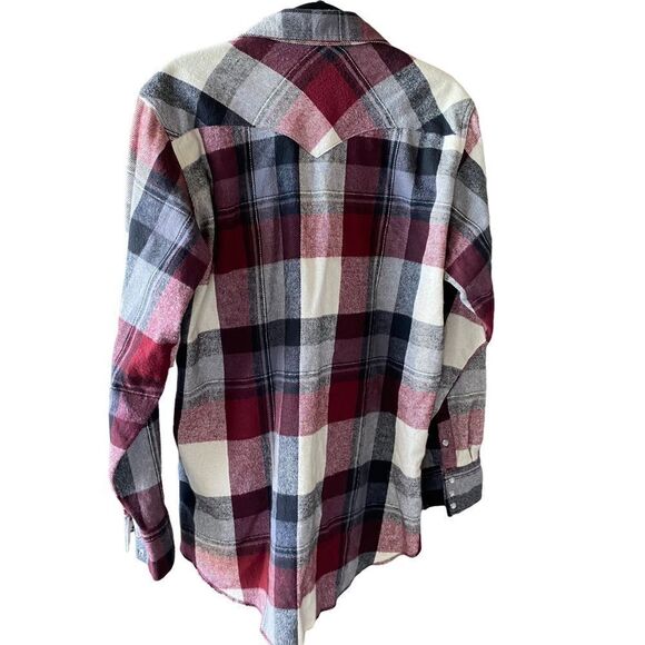 Wrangler plaid medium-weight flannel size 17-34 vintage - Picture 2 of 8